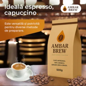 Cafea boabe de specialitate AmbarBrew 100 Arabica Brazil Premium Origin Soft Roast Aro