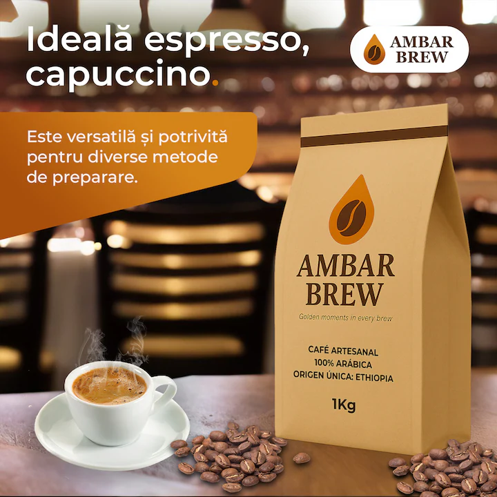 Cafea boabe de specialitate AmbarBrew 100 Arabica Ethiopia Premium Origin Soft Roa 2