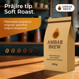 Cafea boabe de specialitate AmbarBrew 100 Arabica Ethiopia Premium Origin Soft Roast
